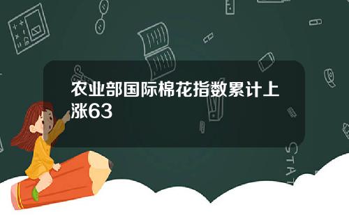 农业部国际棉花指数累计上涨63
