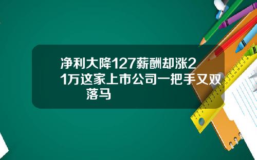 净利大降127薪酬却涨21万这家上市公司一把手又双叒叕落马