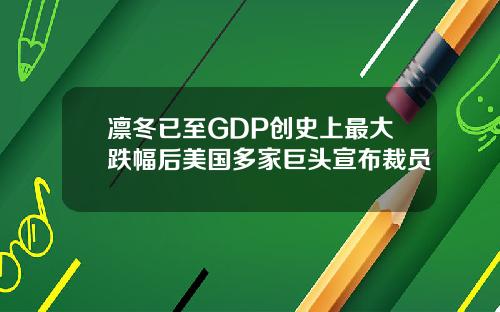 凛冬已至GDP创史上最大跌幅后美国多家巨头宣布裁员