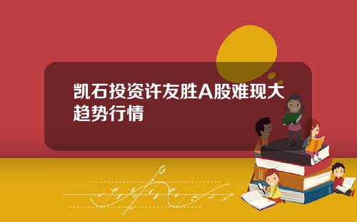 凯石投资许友胜A股难现大趋势行情
