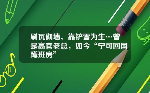 刷瓦砌墙、靠铲雪为生…曾是高官老总，如今“宁可回国蹲班房”