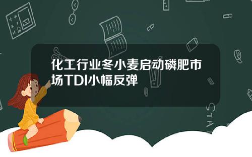化工行业冬小麦启动磷肥市场TDI小幅反弹