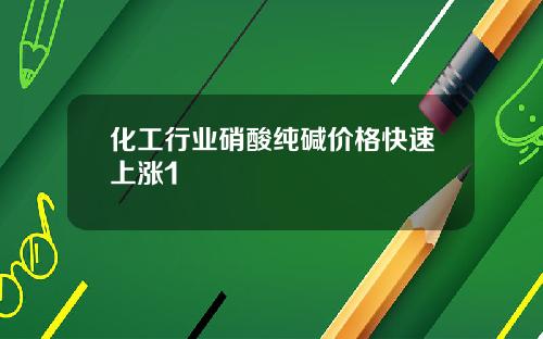 化工行业硝酸纯碱价格快速上涨1