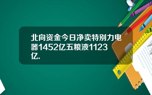 北向资金今日净卖特别力电器1452亿五粮液1123亿.