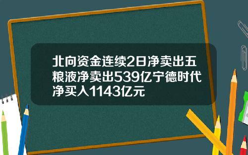 北向资金连续2日净卖出五粮液净卖出539亿宁德时代净买入1143亿元