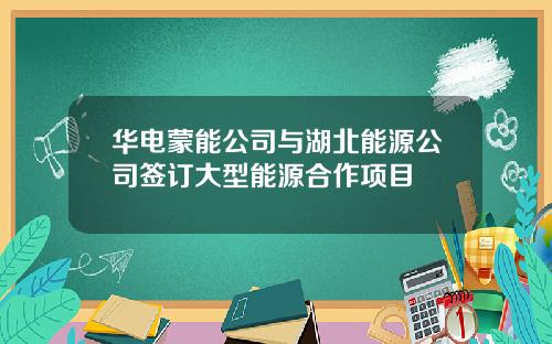 华电蒙能公司与湖北能源公司签订大型能源合作项目