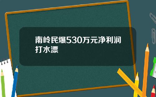 南岭民爆530万元净利润打水漂