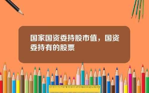 国家国资委持股市值，国资委持有的股票