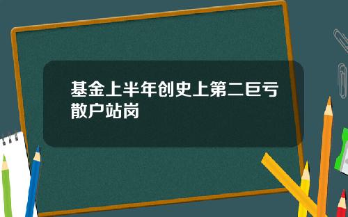 基金上半年创史上第二巨亏散户站岗