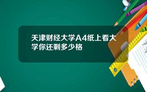 天津财经大学A4纸上看大学你还剩多少格