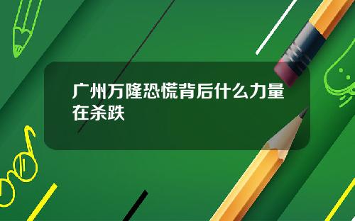 广州万隆恐慌背后什么力量在杀跌