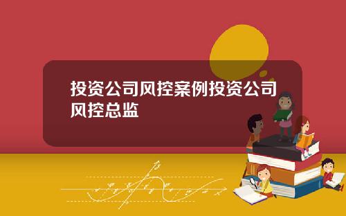 投资公司风控案例投资公司风控总监