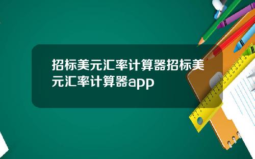 招标美元汇率计算器招标美元汇率计算器app