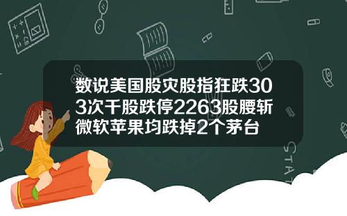 数说美国股灾股指狂跌303次千股跌停2263股腰斩微软苹果均跌掉2个茅台