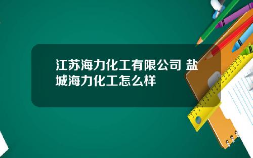 江苏海力化工有限公司 盐城海力化工怎么样