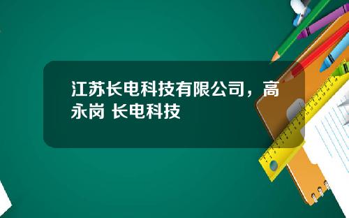 江苏长电科技有限公司，高永岗 长电科技