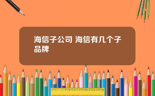 海信子公司 海信有几个子品牌