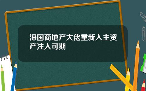 深国商地产大佬重新入主资产注入可期