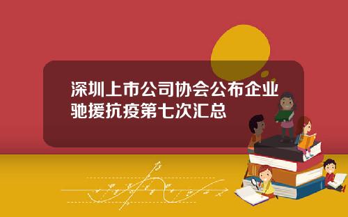 深圳上市公司协会公布企业驰援抗疫第七次汇总
