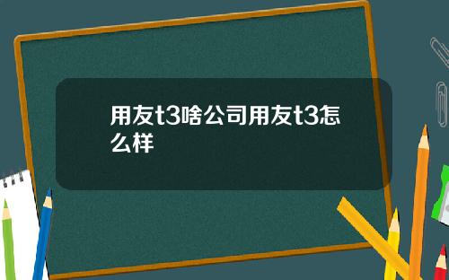 用友t3啥公司用友t3怎么样