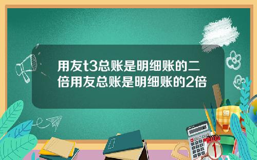 用友t3总账是明细账的二倍用友总账是明细账的2倍