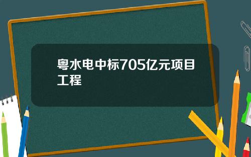 粤水电中标705亿元项目工程