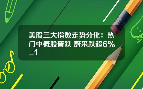 美股三大指数走势分化：热门中概股普跌 蔚来跌超6%_1