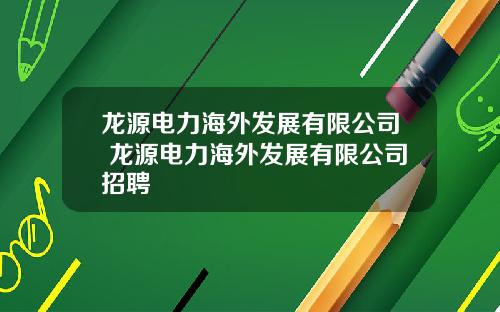 龙源电力海外发展有限公司 龙源电力海外发展有限公司招聘