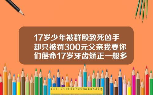 17岁少年被群殴致死凶手却只被罚300元父亲我要你们偿命17岁牙齿矫正一般多少钱啊
