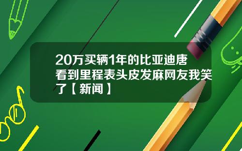 20万买辆1年的比亚迪唐看到里程表头皮发麻网友我笑了【新闻】