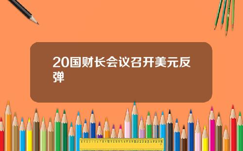 20国财长会议召开美元反弹