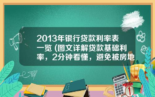 2013年银行贷款利率表一览 (图文详解贷款基础利率，2分钟看懂，避免被房地产中介贩卖焦虑感)_1