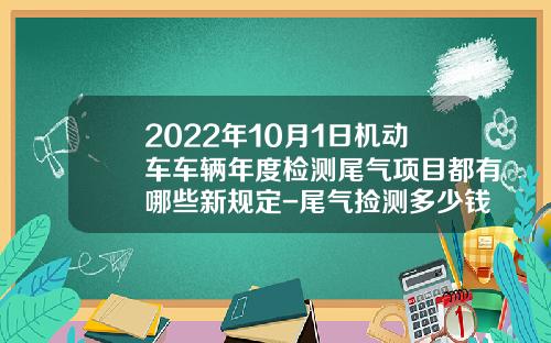 2022年10月1日机动车车辆年度检测尾气项目都有哪些新规定-尾气捡测多少钱