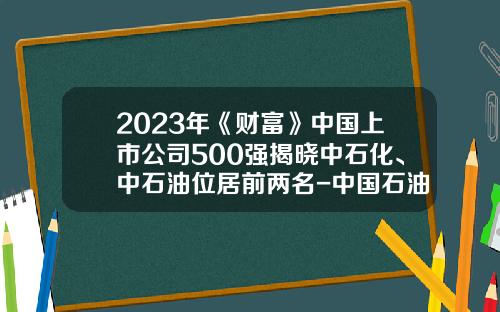2023年《财富》中国上市公司500强揭晓中石化、中石油位居前两名-中国石油股票最高价是多少