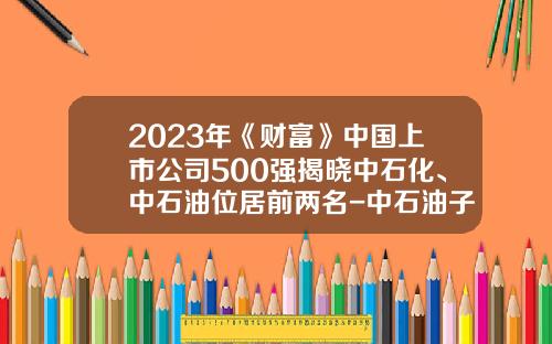 2023年《财富》中国上市公司500强揭晓中石化、中石油位居前两名-中石油子公司上市