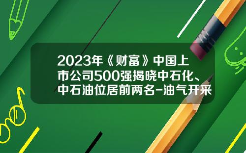 2023年《财富》中国上市公司500强揭晓中石化、中石油位居前两名-油气开采上市公司
