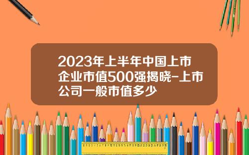 2023年上半年中国上市企业市值500强揭晓-上市公司一般市值多少