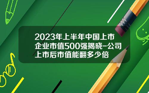 2023年上半年中国上市企业市值500强揭晓-公司上市后市值能翻多少倍