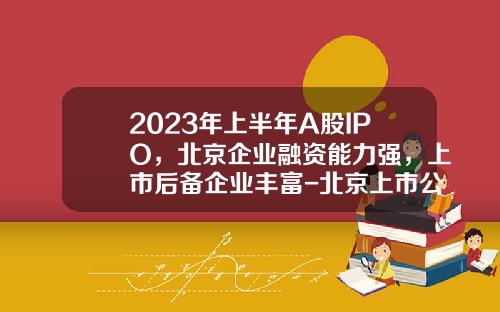 2023年上半年A股IPO，北京企业融资能力强，上市后备企业丰富-北京上市公司有多少家