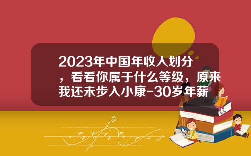 2023年中国年收入划分，看看你属于什么等级，原来我还未步入小康-30岁年薪多少算中产