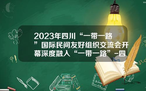2023年四川“一带一路”国际民间友好组织交流会开幕深度融入“一带一路”-四川民间投资公司