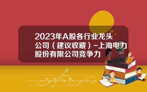 2023年A股各行业龙头公司（建议收藏）-上海电力股份有限公司竞争力