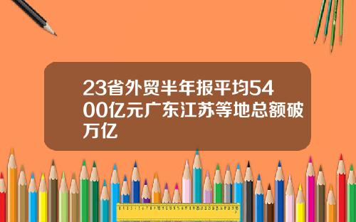 23省外贸半年报平均5400亿元广东江苏等地总额破万亿