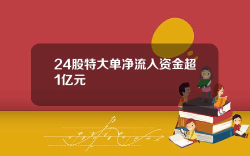 24股特大单净流入资金超1亿元