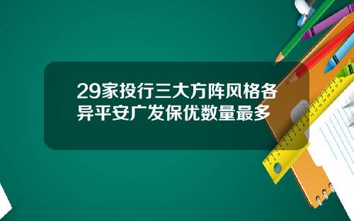 29家投行三大方阵风格各异平安广发保优数量最多