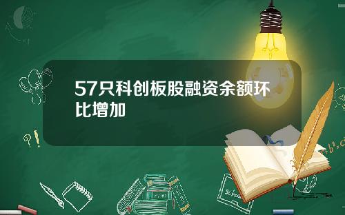 57只科创板股融资余额环比增加