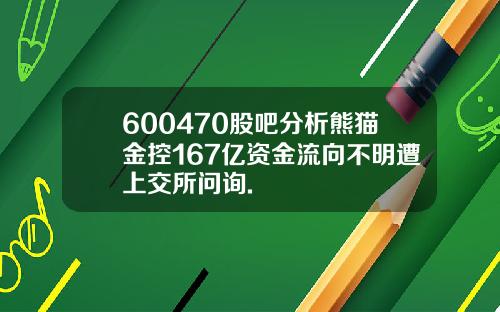 600470股吧分析熊猫金控167亿资金流向不明遭上交所问询.