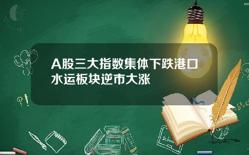 A股三大指数集体下跌港口水运板块逆市大涨