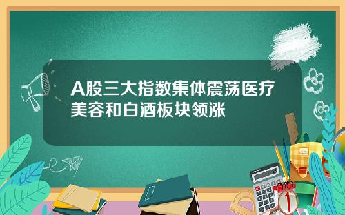 A股三大指数集体震荡医疗美容和白酒板块领涨