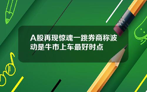 A股再现惊魂一跳券商称波动是牛市上车最好时点